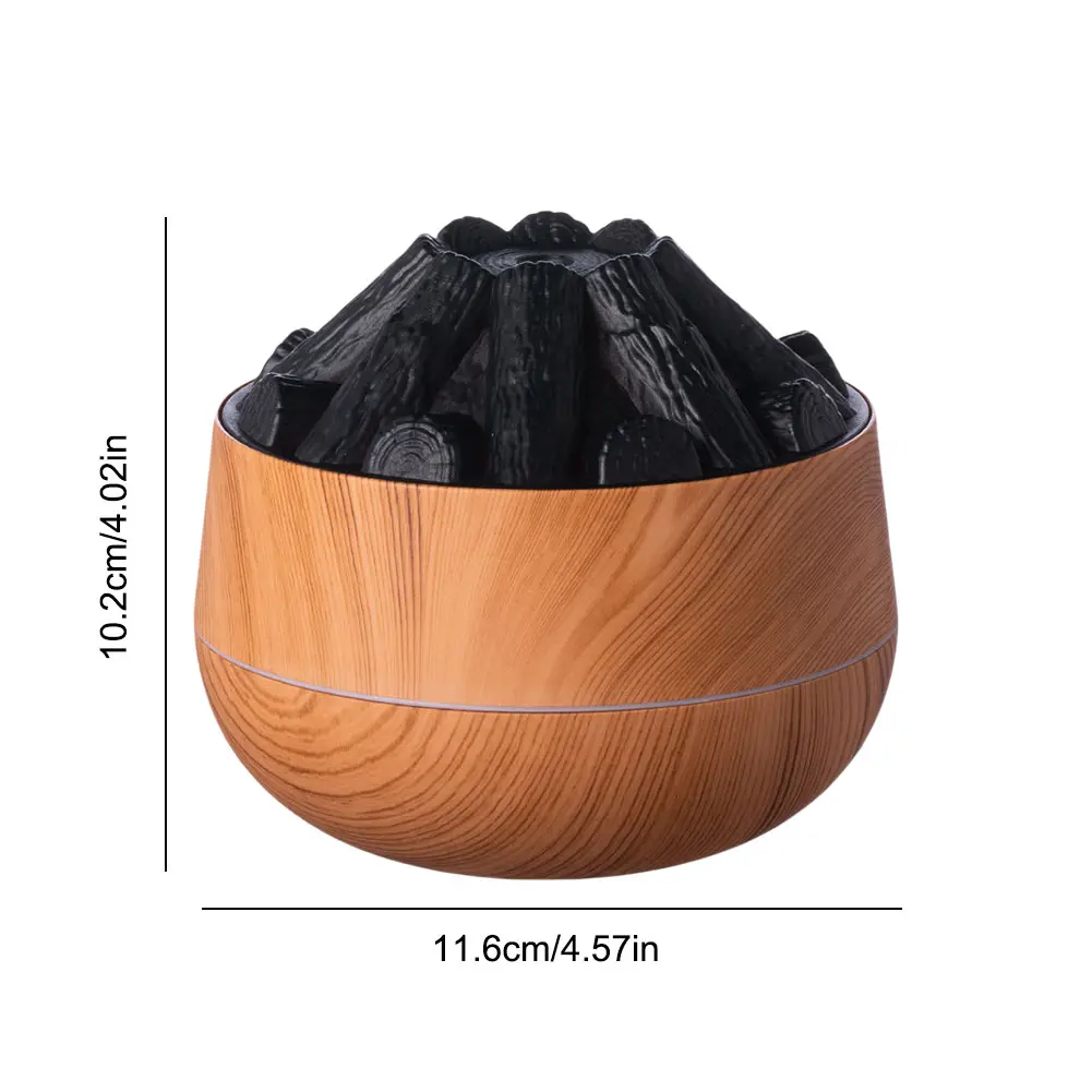 Simulated Charcoal Fire Humidifier Super Quiet Air Humidifier 300ML Mini Humidifier Personal Desktop Humidifier for Home Office
