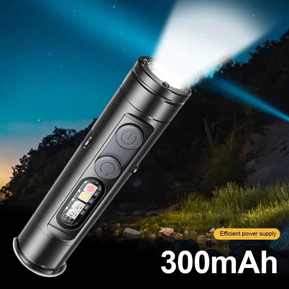 LED Micro Tool Flashlight with Hat Clip Portable Torch 3 Brightness Super Bright Mini Flashlight for Outdoor Hiking Emergency