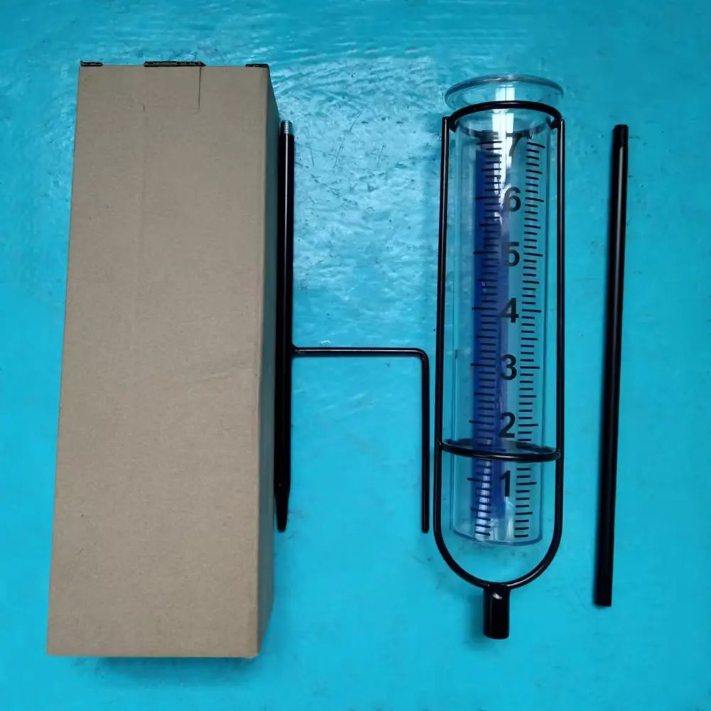 Outdoor Rain Gauge with Stake Rain Measure Gauge Adjustable Height Water Rain Meter Large Numbers for Garden Lawn Yard
