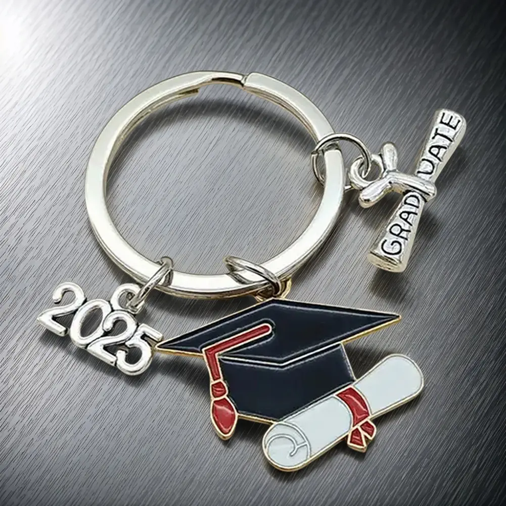 2025 Graduation Gown Cap Keychain Graduation Party Favors Charms Student Bag Hanging Pendant Key Holder Graduation Ceremony Gift