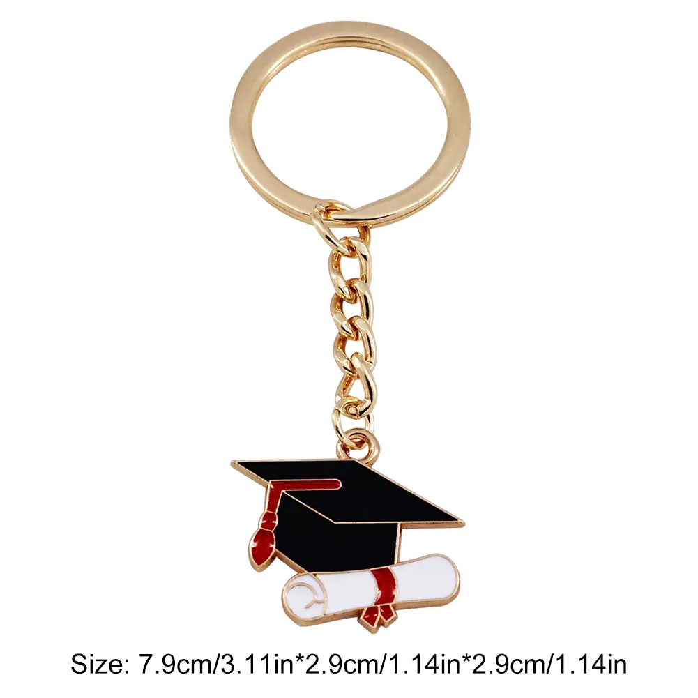 2025 Graduation Gown Cap Keychain Graduation Party Favors Charms Student Bag Hanging Pendant Key Holder Graduation Ceremony Gift