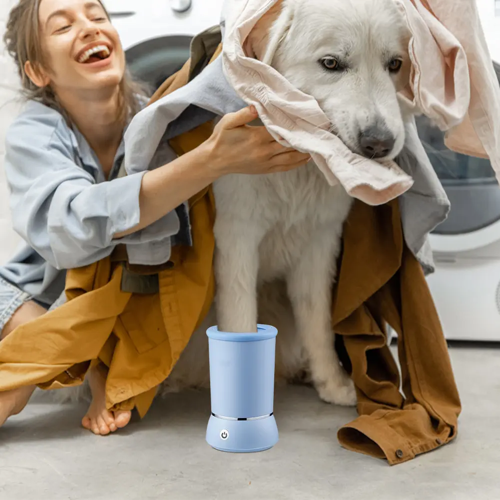 Automatic Dog Paw Cleaner with Soft Silicone Brush Dog Paw Washer Muddy Paw Cleaner for Dogs and Cats