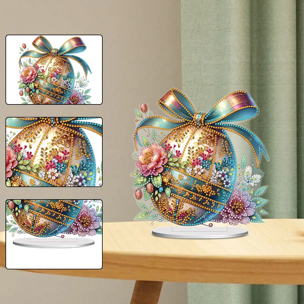 Easter Bunny Eggs Table Top Diamond Painting Ornament Kits Acrylic Special Shaped 5D DIY Diamond Art Tabletop Decor for Beginner