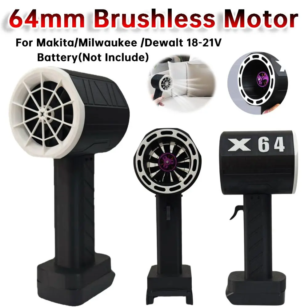X64 Violent Turbo Jet Blower Thrust 1.6kg 64mm Brushless Motor 1100W Powerful Turbo Jet Fan  Handheld Duct Fan Violent Turbo Fan
