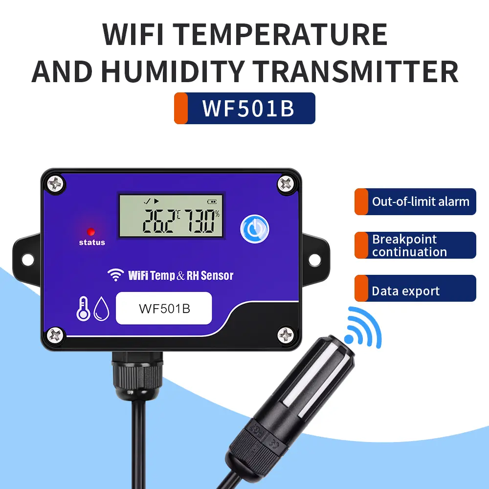 WiFi Temperature Humidity Transmitter Remote Monitoring Temperature And Humidity Sensor Data Logger Upper and Lower Limit Alarms
