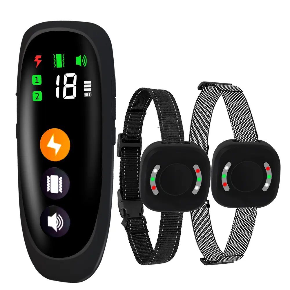 New Smart Dog Shock Collar Remote Dog Training Collar for Large Medium Small Dogs Waterproof Rechargeable Anti Barking Collar