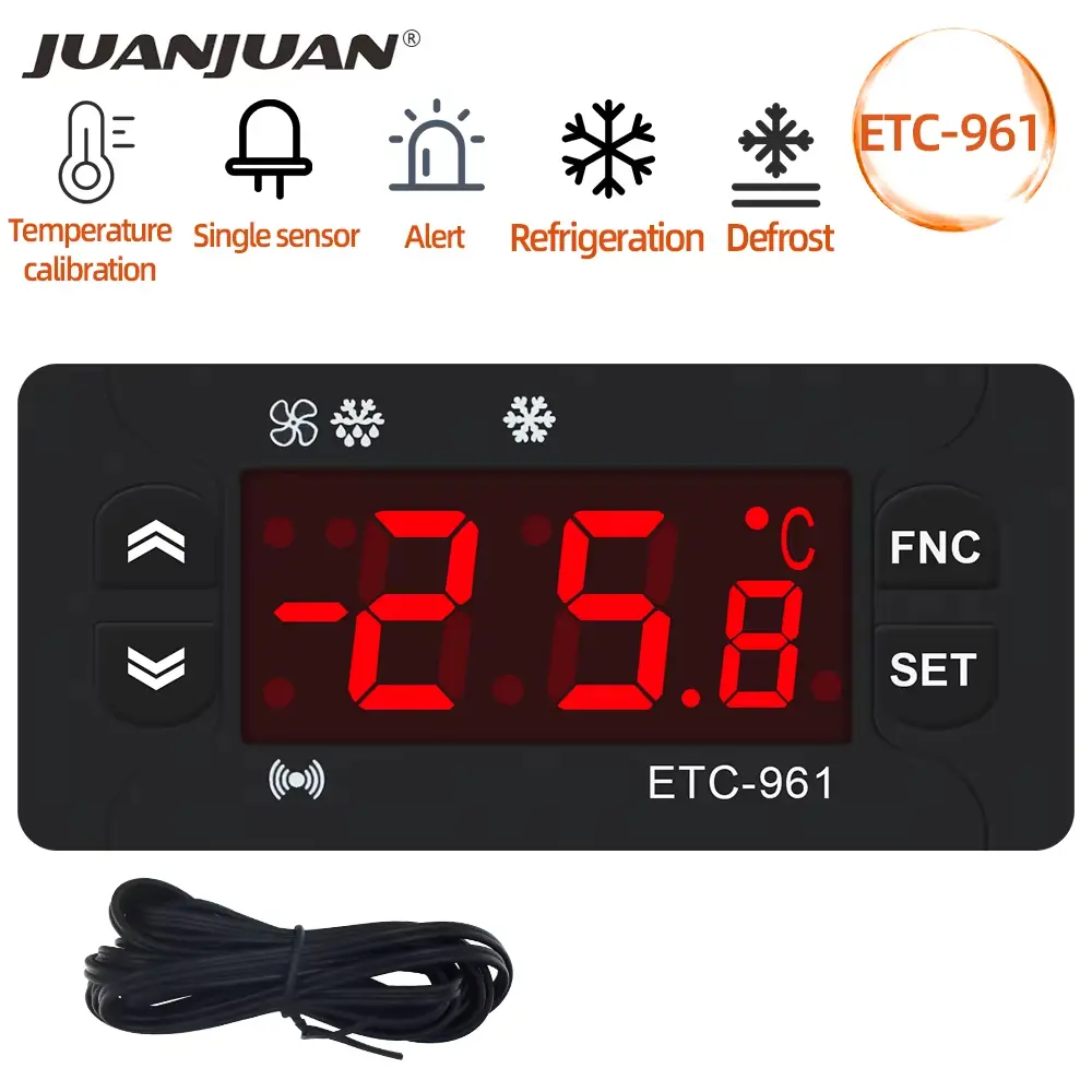 ETC-961 Digital Thermostat Refrigeration Temperature Controller Microcomputer Digital Thermostat with NTC Sensor AC 220V