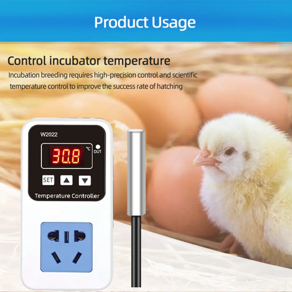 Digital Temperature Controller Socket Thermostat Regulator AC 110-220V Microcomputer Heating and Cooling Dual Relay Socket