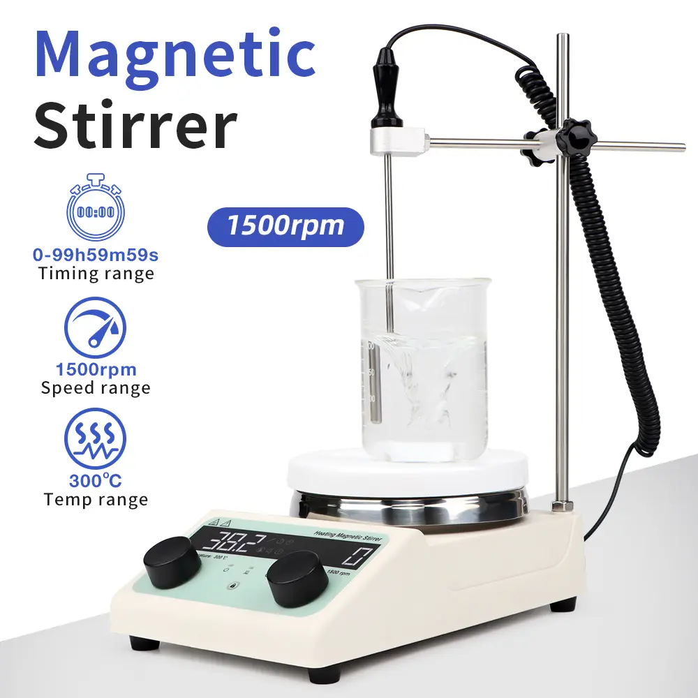 MS300 Heating Magnetic Stirrer Digital Display Thermostatic Stirrer Laboratory Hot Plate Heating Magnetic Mixer 1500RPM