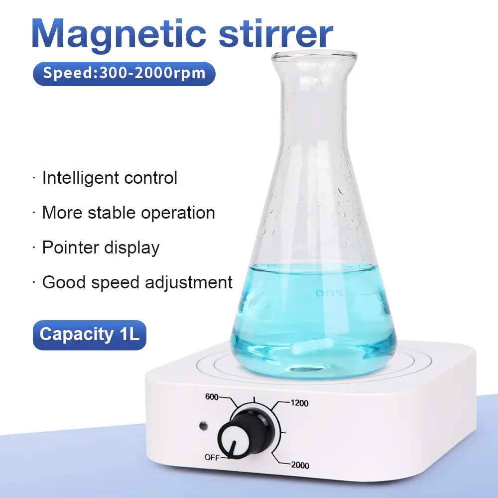 W601 Mini Magnetic Stirrer Perfumes Mixer Laboratory Supplies 1000ml Agitators Stirrers Machine Small Stirring 300-2000RPM