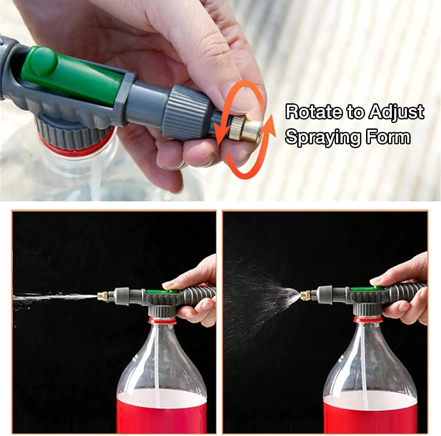 1 Set-Adjustable Beverage Bottle Sprayer Watering Flower Sprinkler Sprinkler Pressure Atomizer Nozzle Gardening Tools ﻿