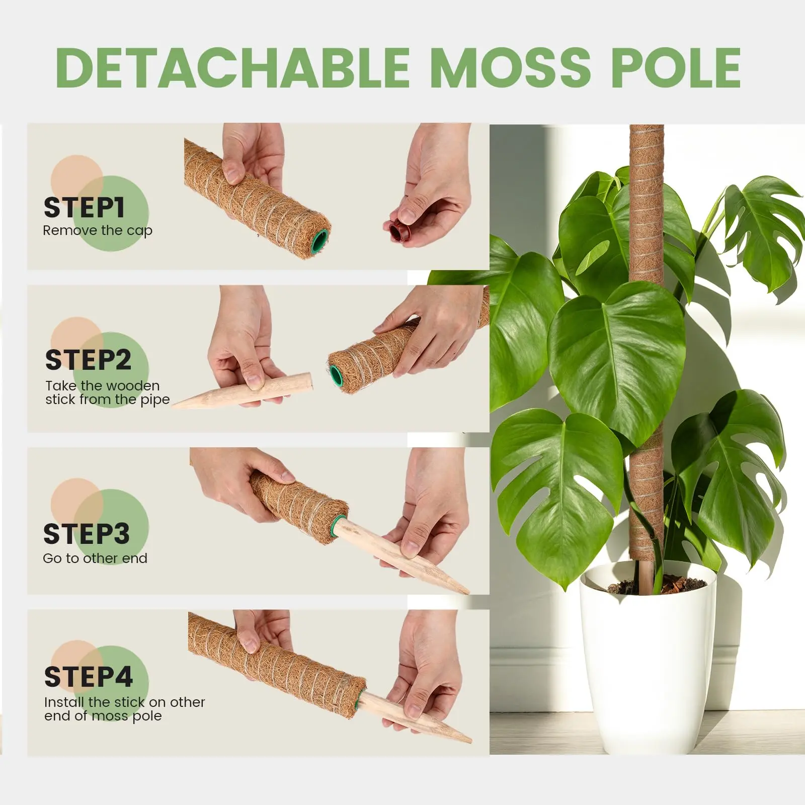 Climbing Totem Pole Plant Support Indoor Climbing Plants Stake Sphagnum Moss Coconut Fiber Creeper Frame Indoor Garden Supplies