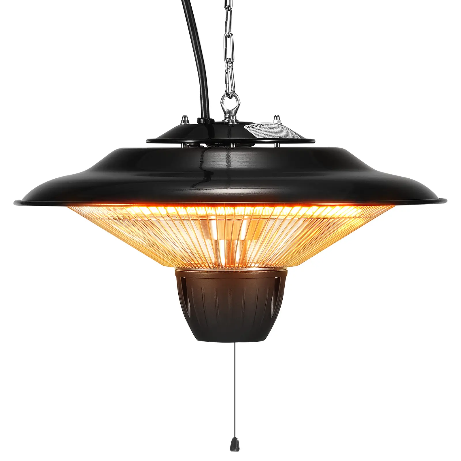 SucceBuy Hanging Patio Heater  1500W  with 23.6 inch Pull Cord And 20 inch Adjustable Chain  for Porch Patio Dining Room Studio