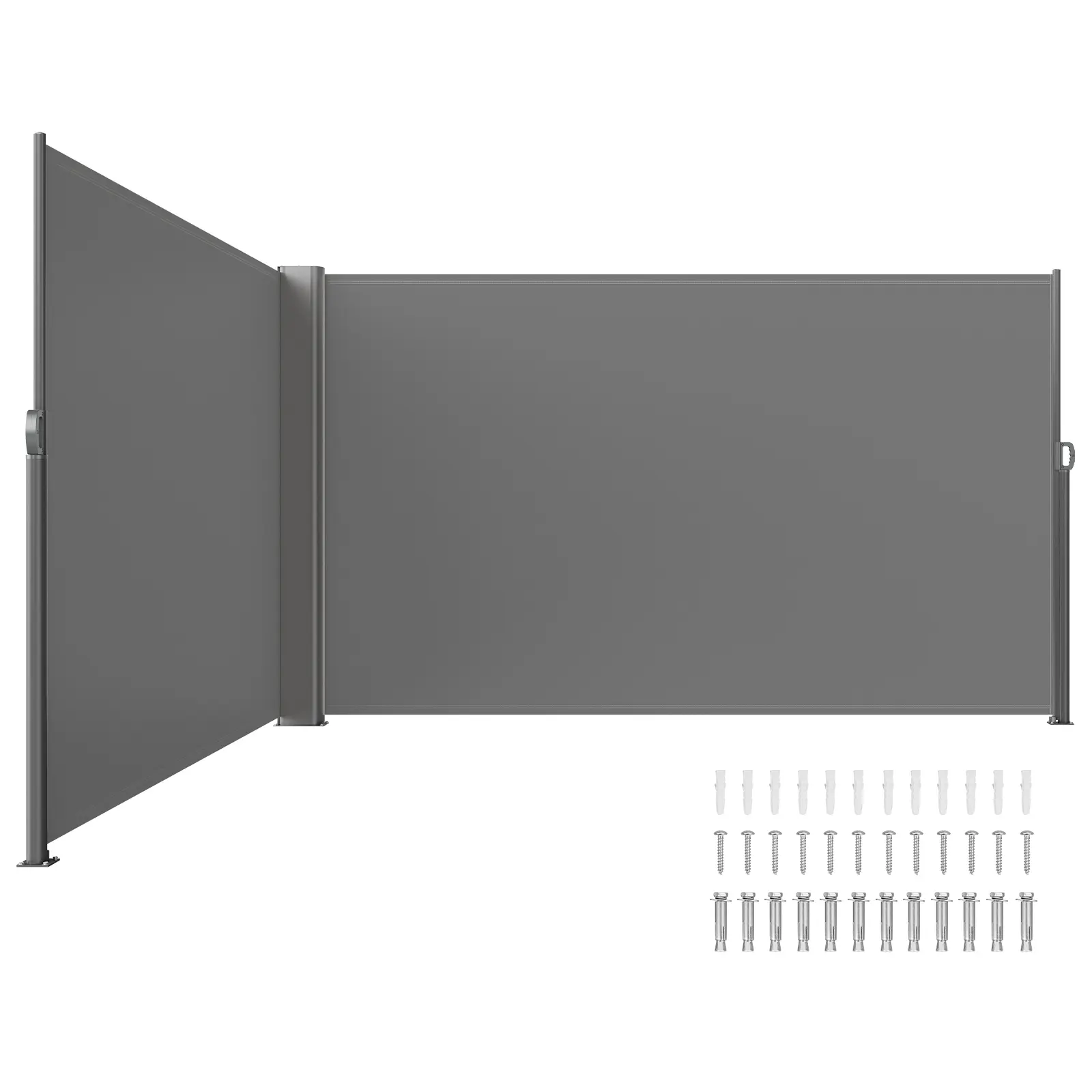 SucceBuy Retractable Side Awning Aluminum Outdoor Privacy Screen Water-proof Retractable Patio Screen for Patio Backyard Balcony