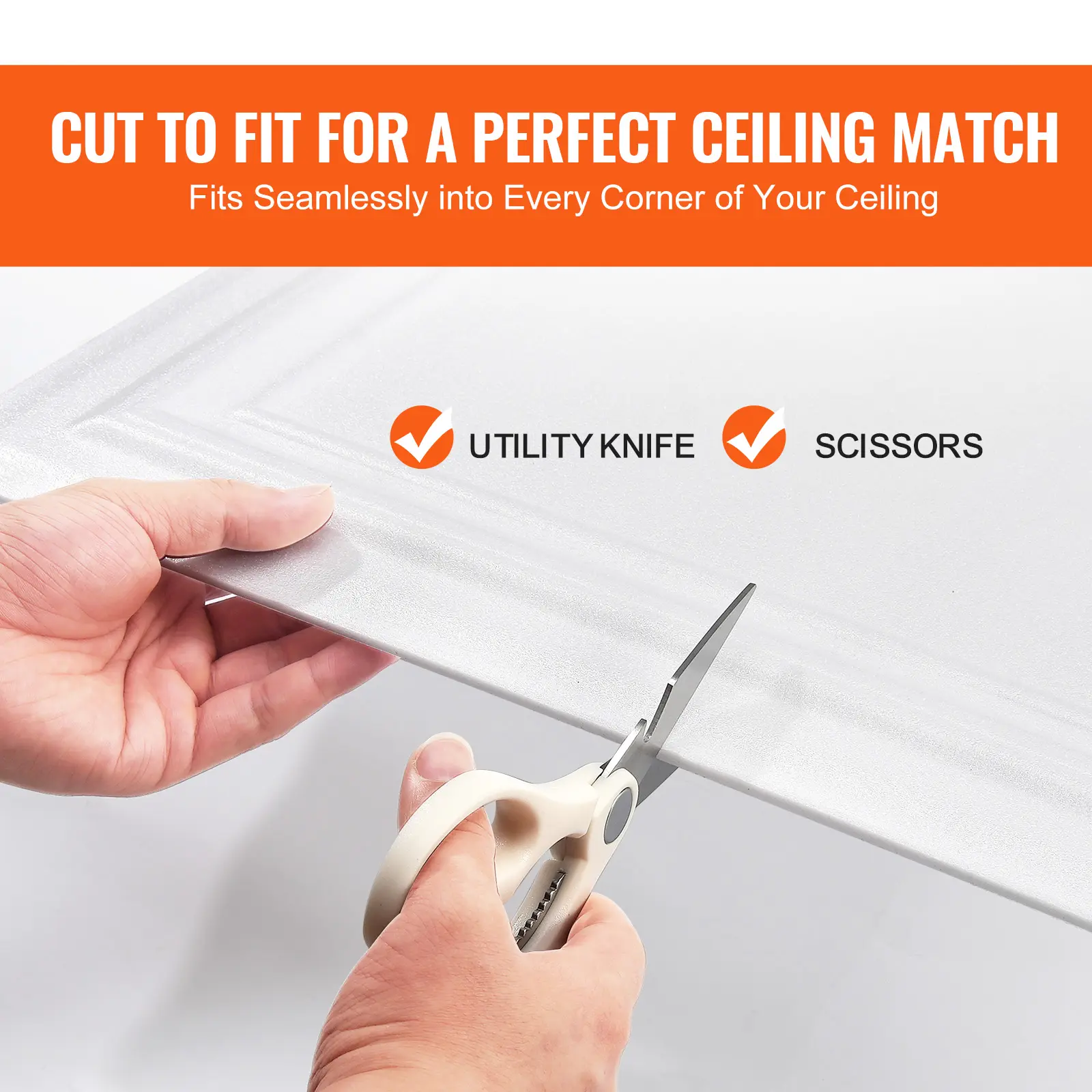 VEVOR Ceiling Tiles Drop Ceiling Tiles Premium Polystyrene Sheet Glue-up Basement Ceiling Covering for Home/Office Decoration