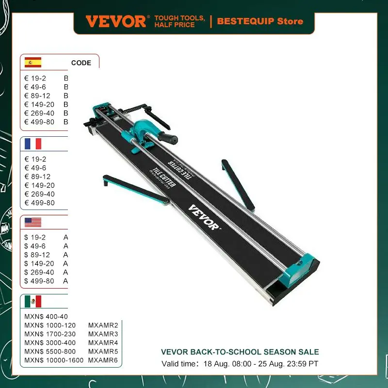 VEVOR 1200MM Tile Cutter, High Precision Manual Ceramic Floor Tiles Tile Cutter, 48 Inch Cutting Machine for Precision Cutting