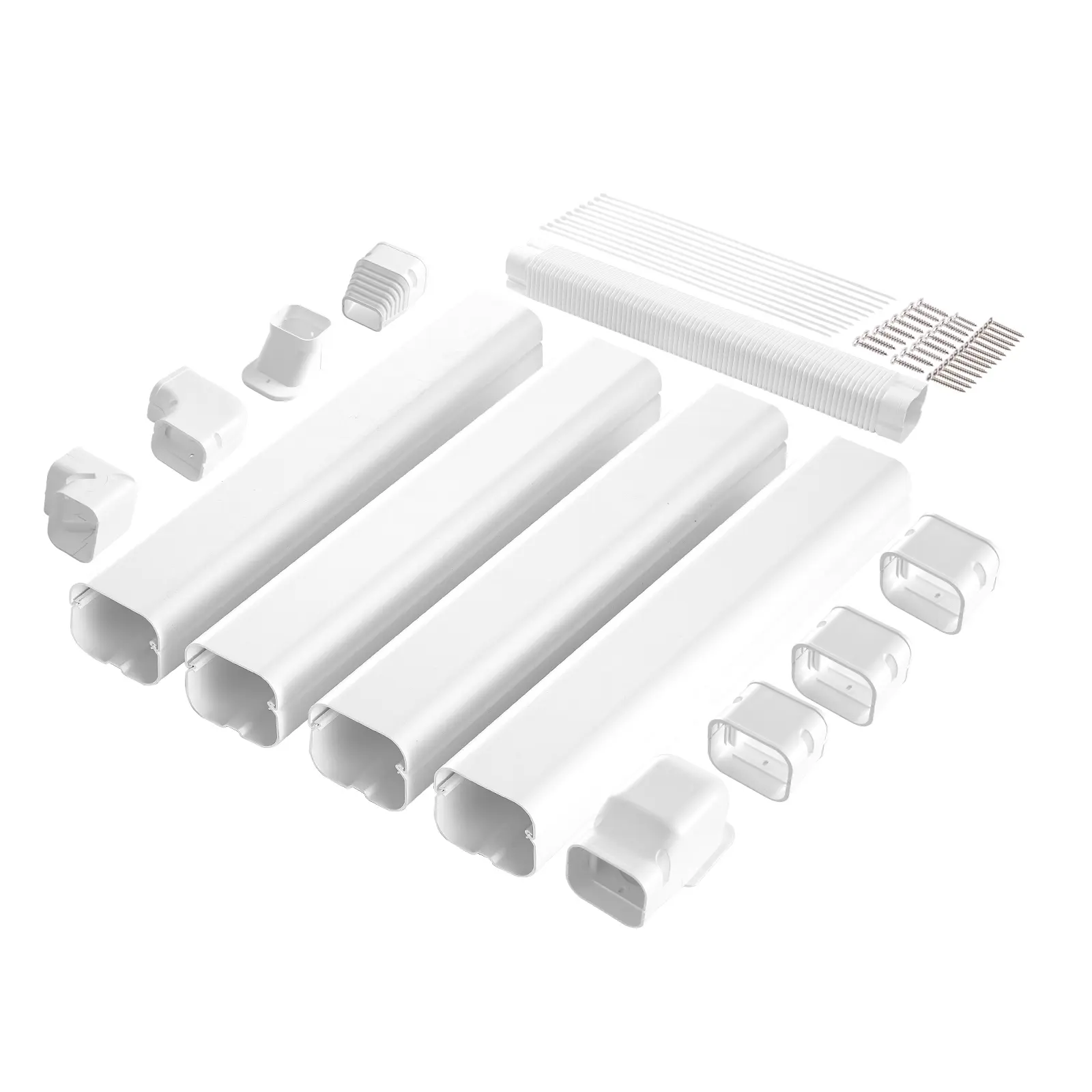 SucceBuy Mini Split Line Set Cover PVC Decorative Pipe Line Cover For Air Conditioner Easy to Install Paintable for Heat Pump