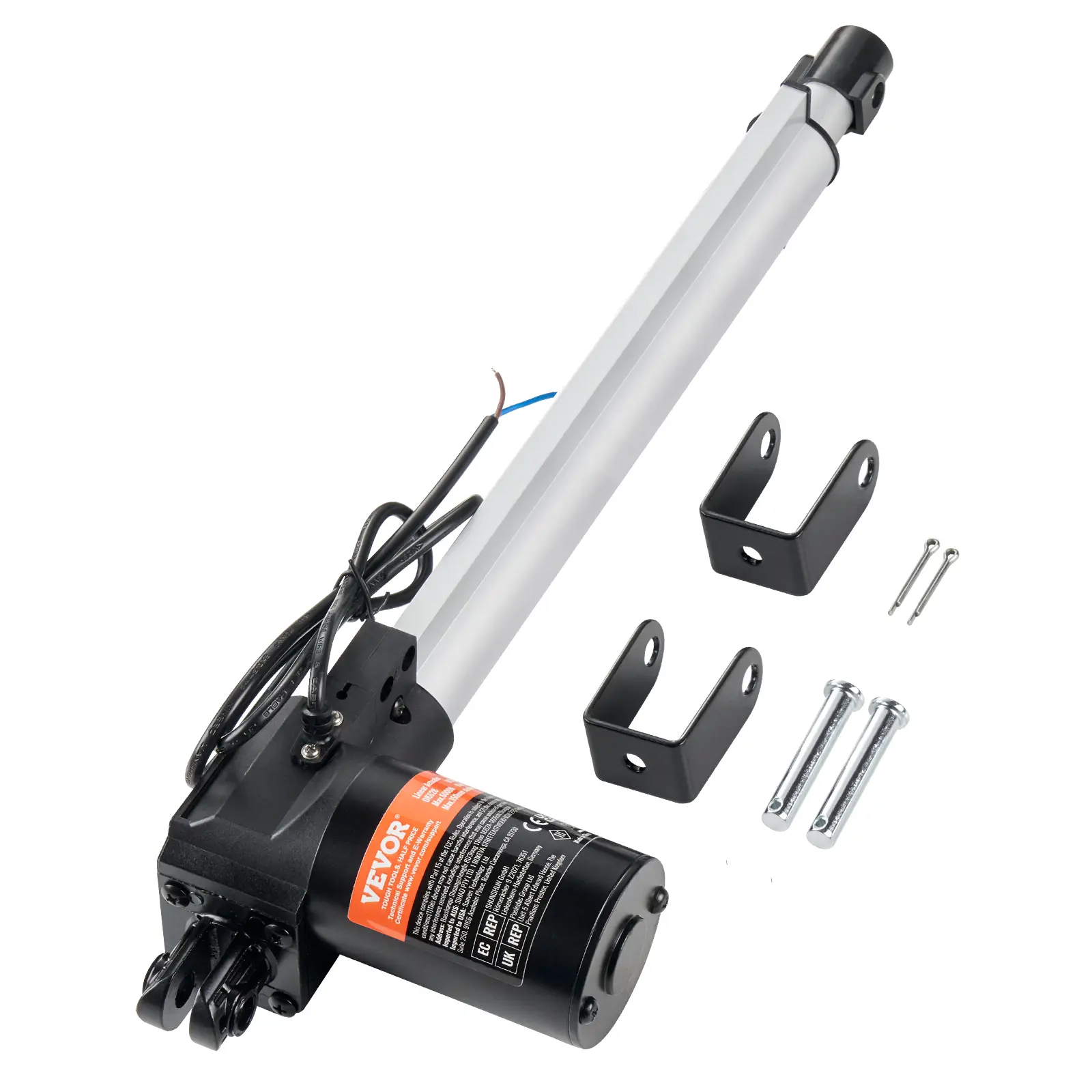 SucceBuy Linear Actuator 12V 12inch 6000N Linear Actuator 0.19"/s Linear Motion w/ Mounting Bracket for Electric Door Industrial