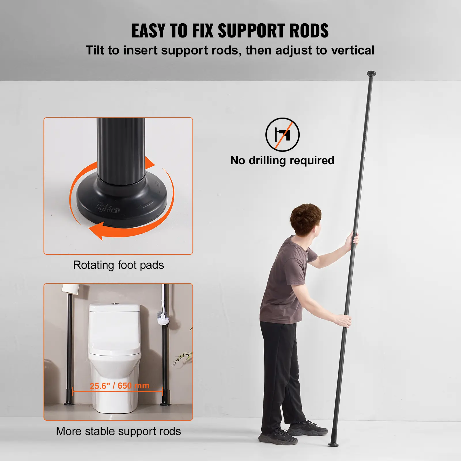 SucceBuy Over the Toilet Storage  4-Tier Adjustable Low-carbon Steel 53"-132"  Easy Assembly  for Small Rooms  Fit Most Toilets