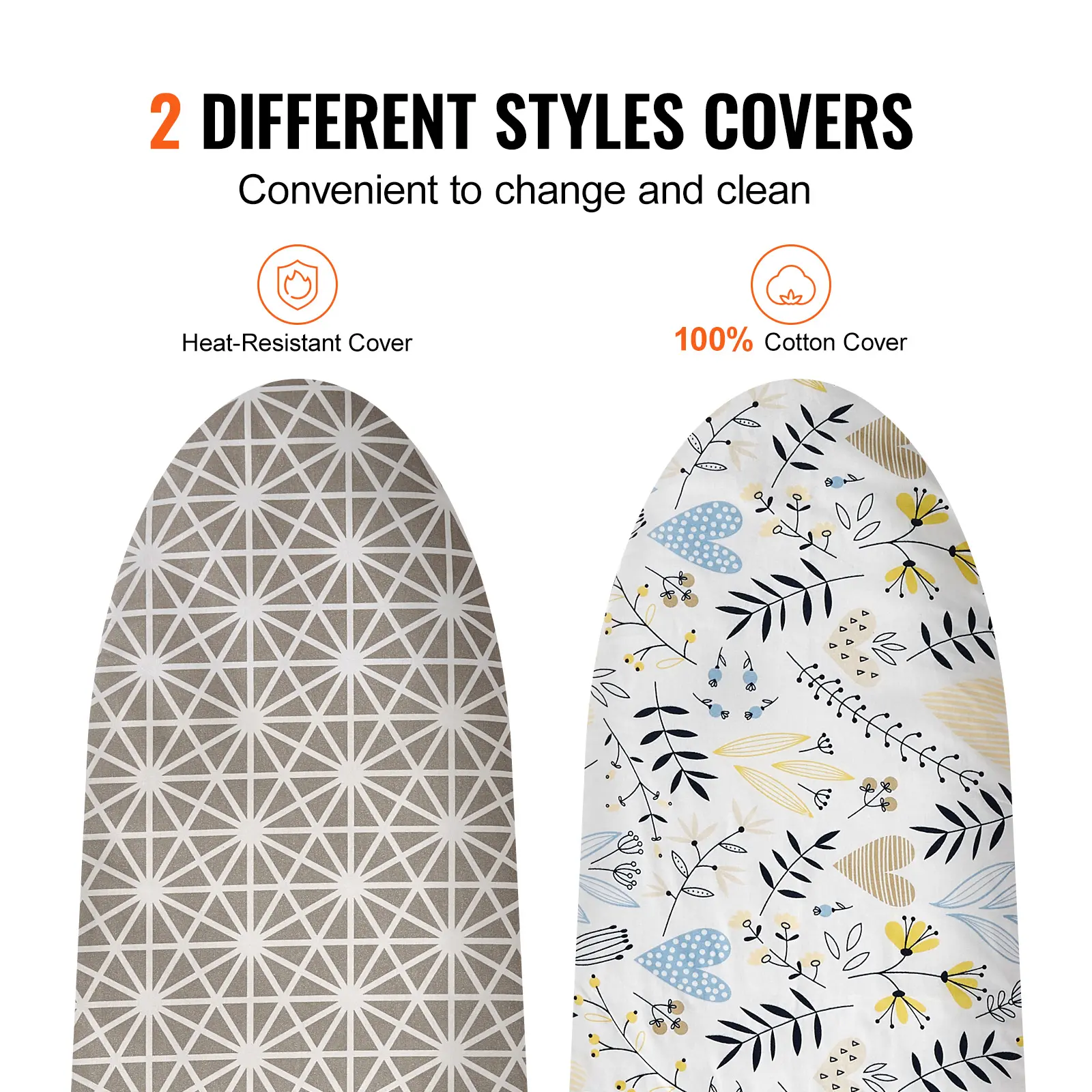 SucceBuy Ironing Board Thickened w/ Heat Resistant Cover 100% Cotton Cover Height Adjustable Ironing Board for Home Laundry Room