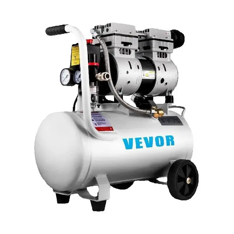 SucceBuy 25/60L Air Compressor 110V/240V Silent Oil-Free Compressor 750W 1 HP For Home Repair Tire Inflation Whisper Compressor