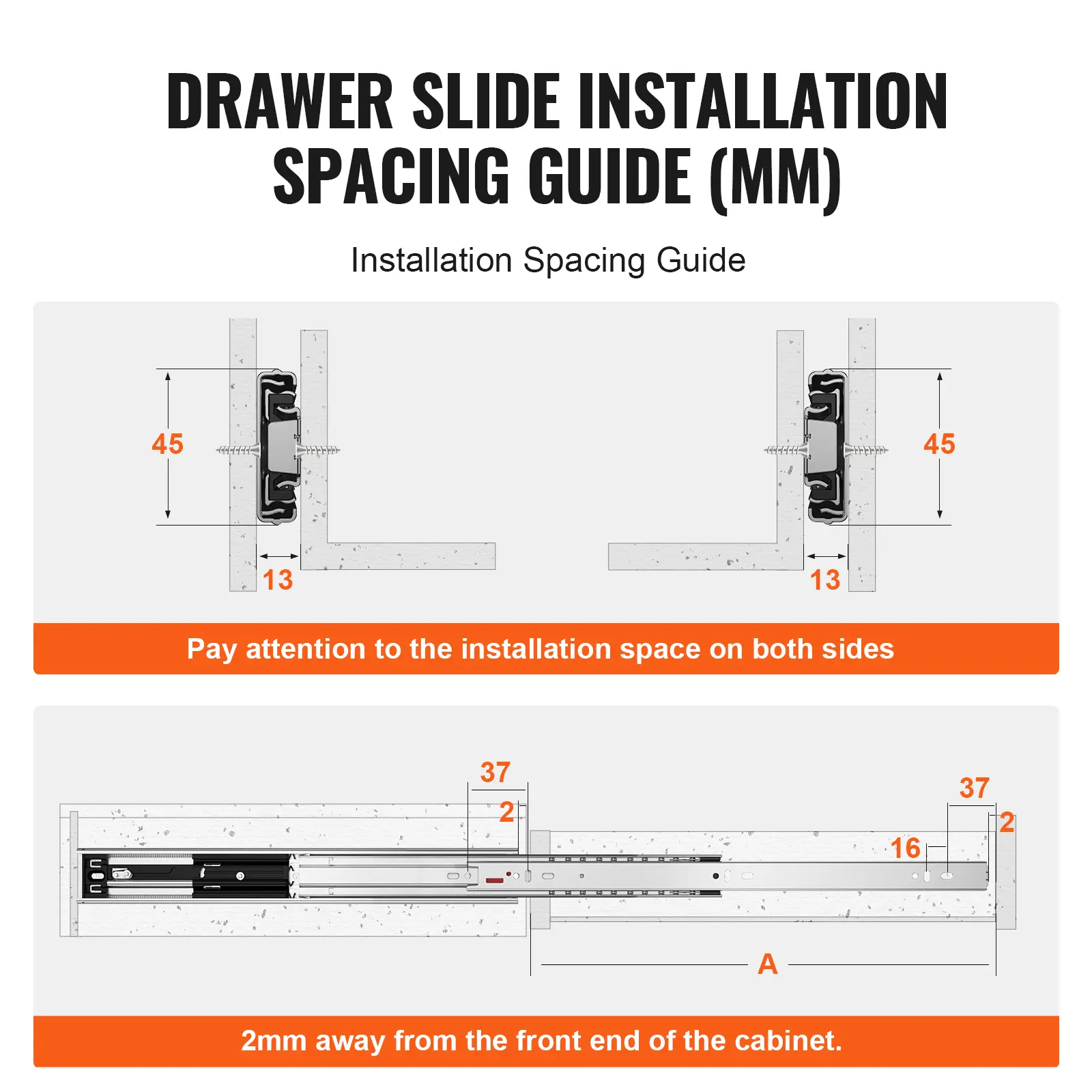 SucceBuy Drawer Slides Side Mount Rails Heavy Duty Full Extension Steel Track Noiseless Guide Glides Cabinet 100 Lbs Capacity