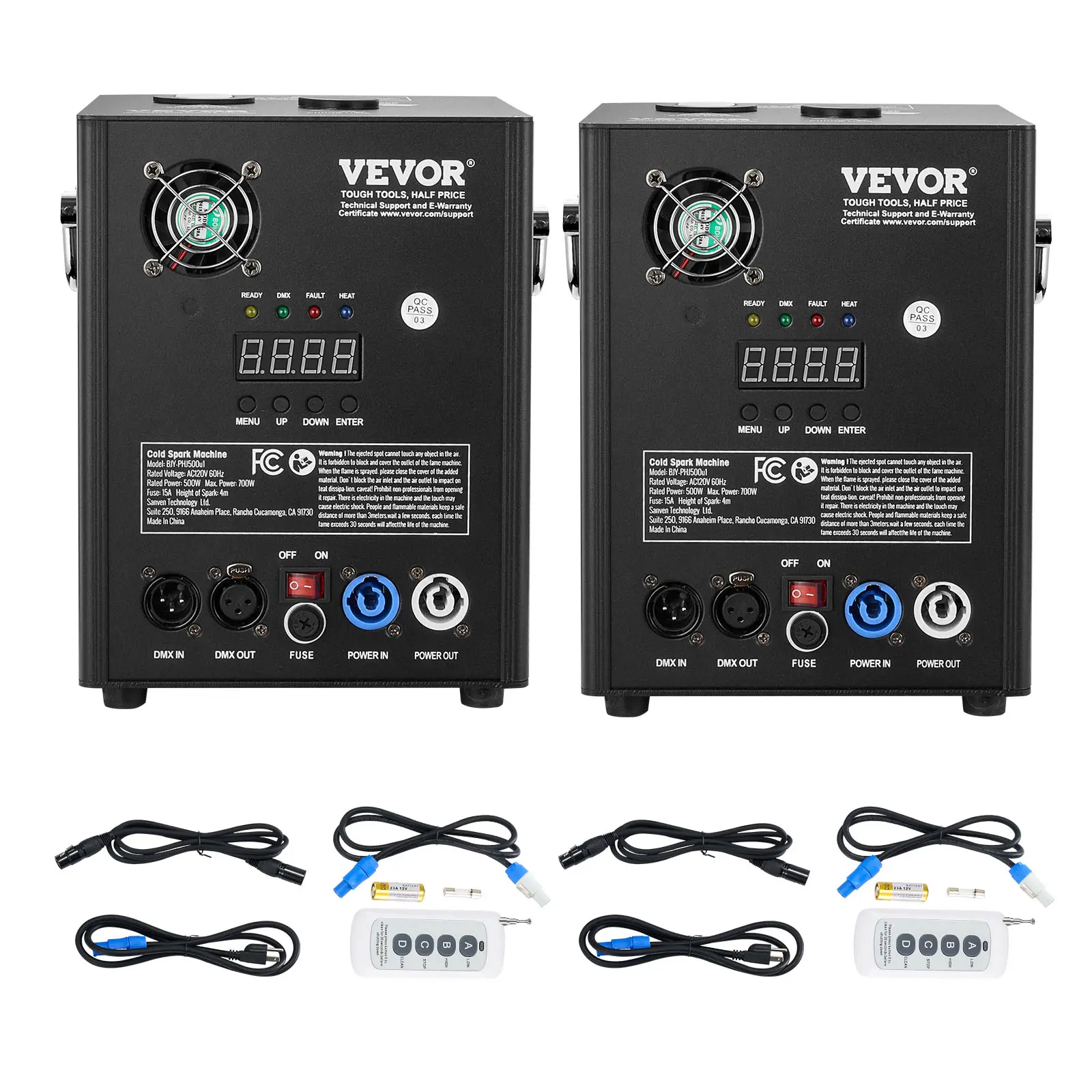 SucceBuy 500/700W Fireworks Controller Four- Mode Clod Spark Machine with Aluminum Alloy Casing for Bars Parties Nightclubs 2-4M
