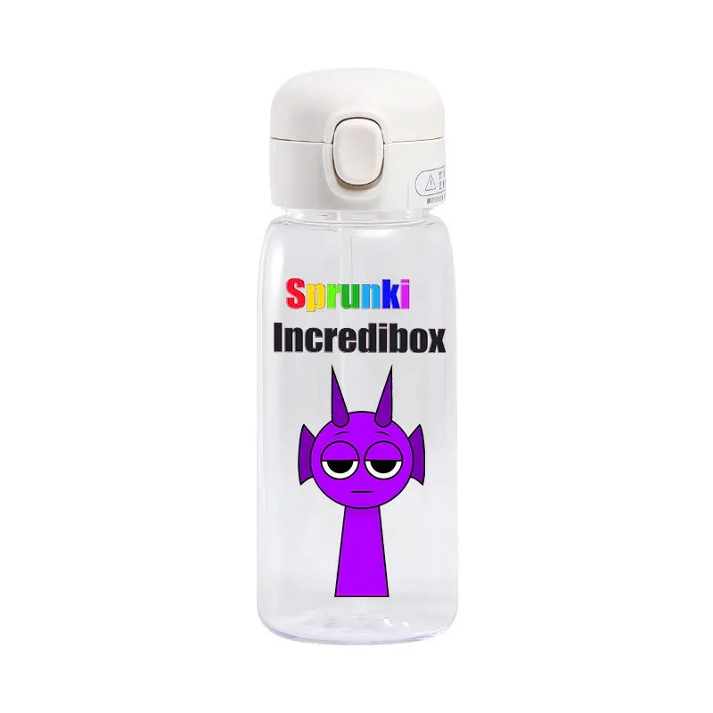 Sprunki Incredibox Cartoon 400ML/600ML Game Drinking Water Cup Childrens Transparent with Straw Bottle Large capacity Gifts