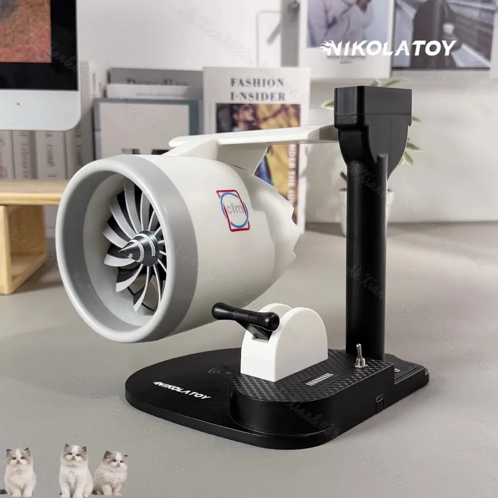 24-hour shipping NIKOLATOY Creative Desktop USB Airplane Engine Turbo JetFan with Wireless Charging