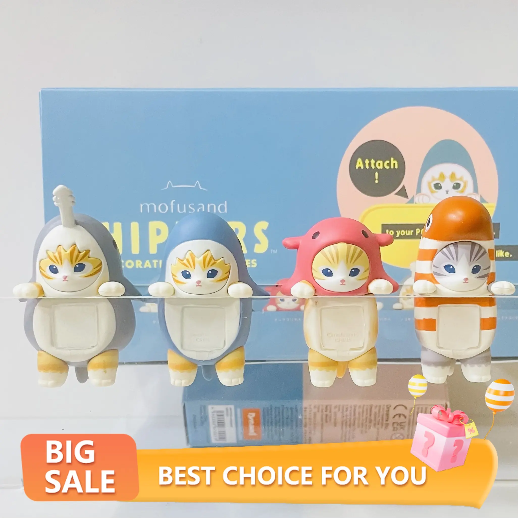 1PCS Mofusand Hippers Series Sonny Angel Cute Kawaii Anime Figure Phone Pendant Charm Toy Collectible Gift for Kids Girls Boys