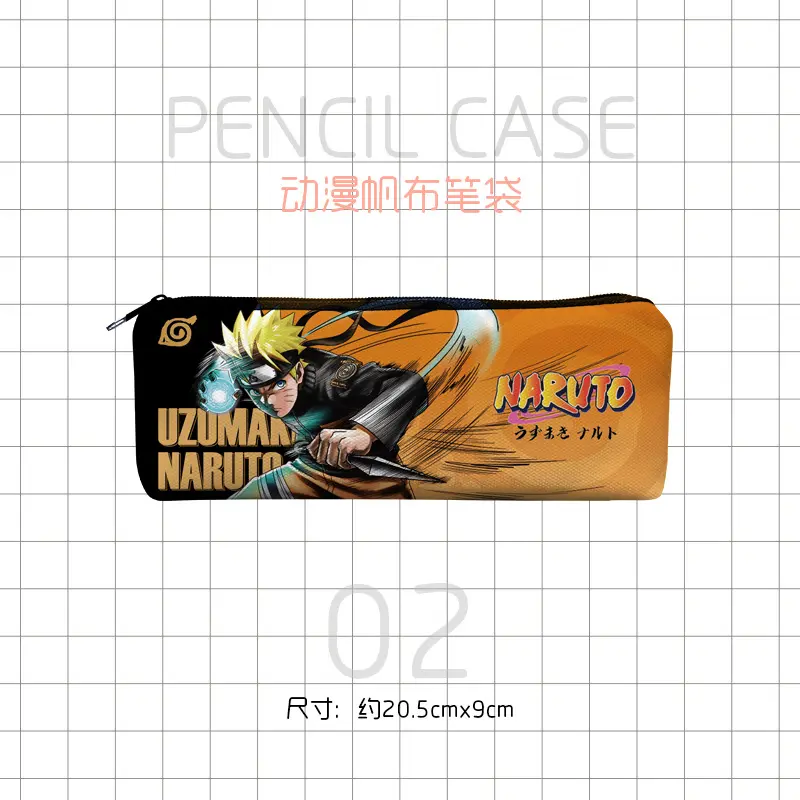 Naruto Pencil Case Cartoon Canvas Pencil Storage Bags Creative Student Stationery Organizer Pouch School Office Supplies Gifts