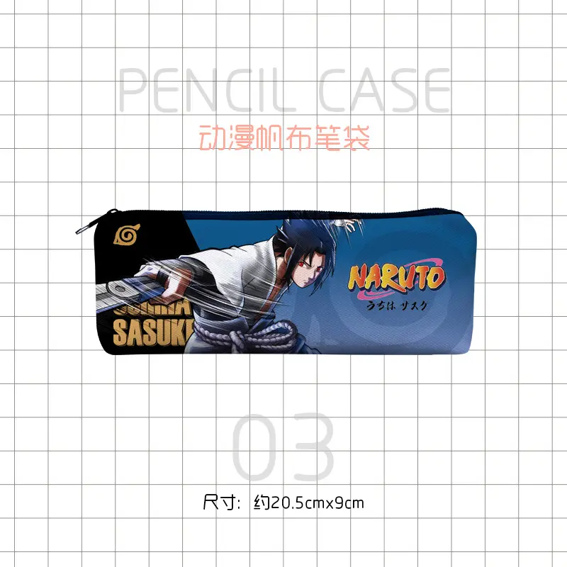 Naruto Pencil Case Cartoon Canvas Pencil Storage Bags Creative Student Stationery Organizer Pouch School Office Supplies Gifts