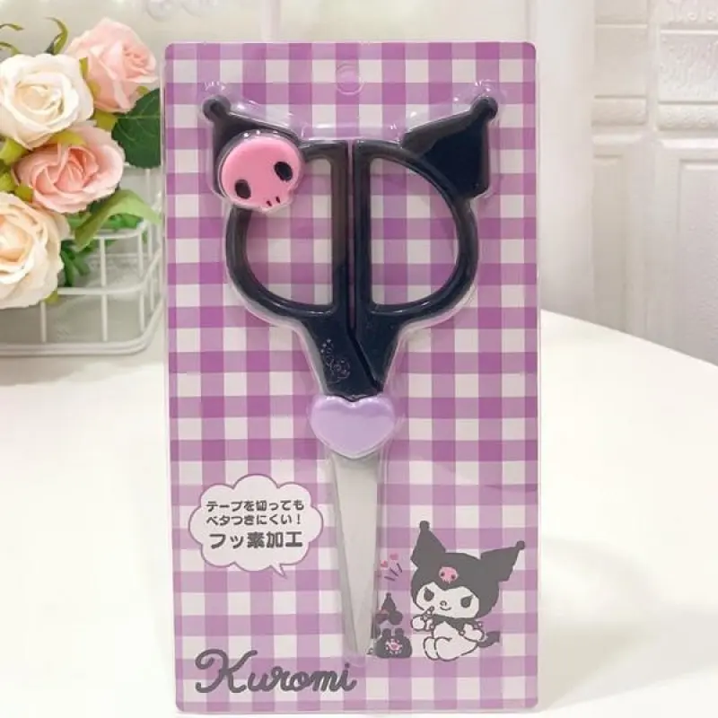 Cute Cartoon Kuromi Scissors My Melody Scissors Household Student Scrapbook Sticker Cutting Stainless Steel Paper Cutter