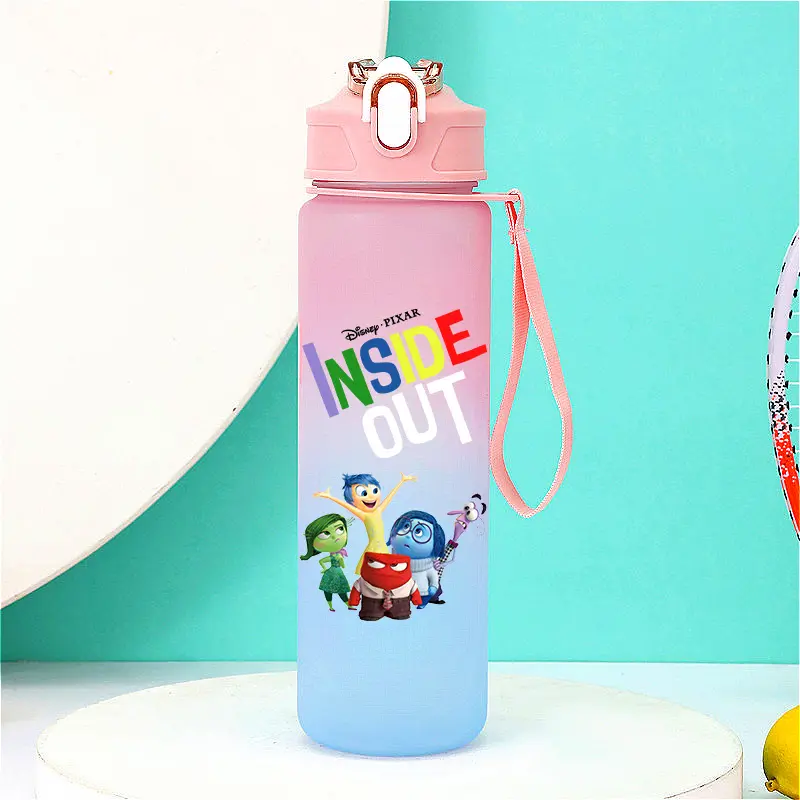 750ml Inside Out Outdoor Large Capacity Camping Drinking Water Tool Student Plastic Sports Water Bottle Gradient Straw Bottle