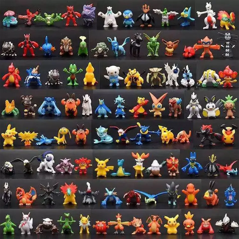 24-144Pcs Different Style Pokemon Anime Figure Pikachu Action Model 2-3CM Not Repeating Mini Model Doll Toy Kids Christmas Gifts