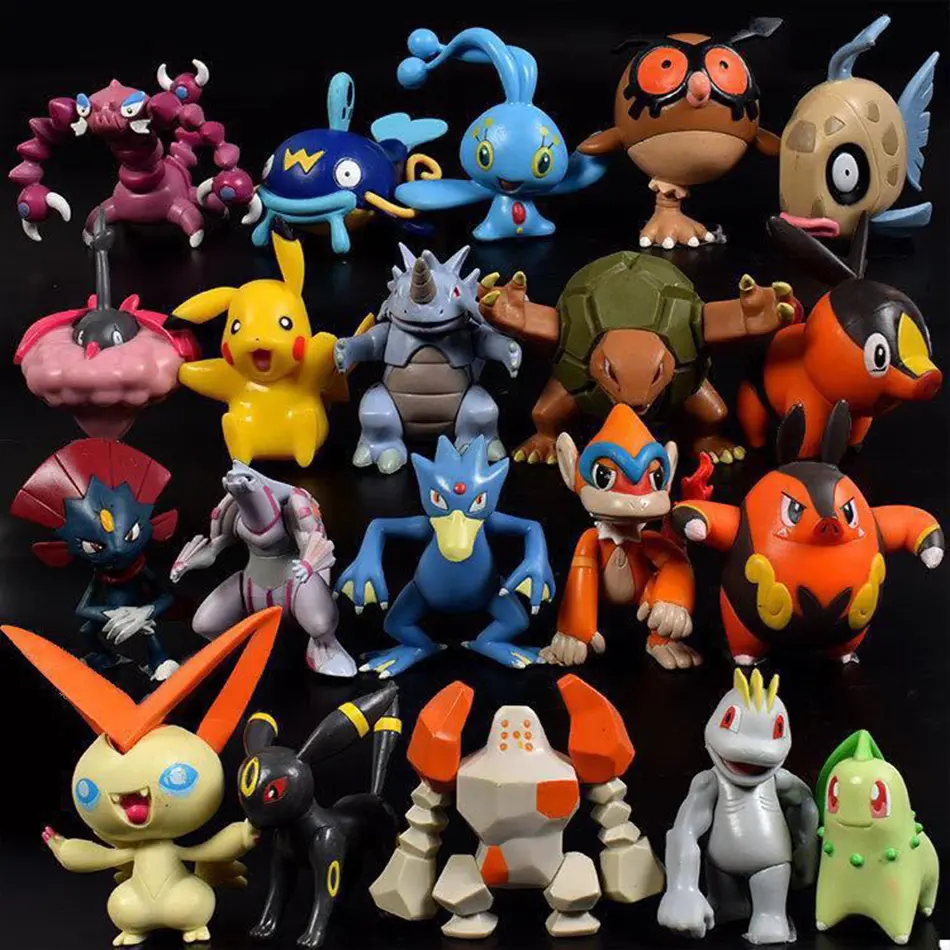 24-144Pcs Different Style Pokemon Anime Figure Pikachu Action Model 2-3CM Not Repeating Mini Model Doll Toy Kids Christmas Gifts