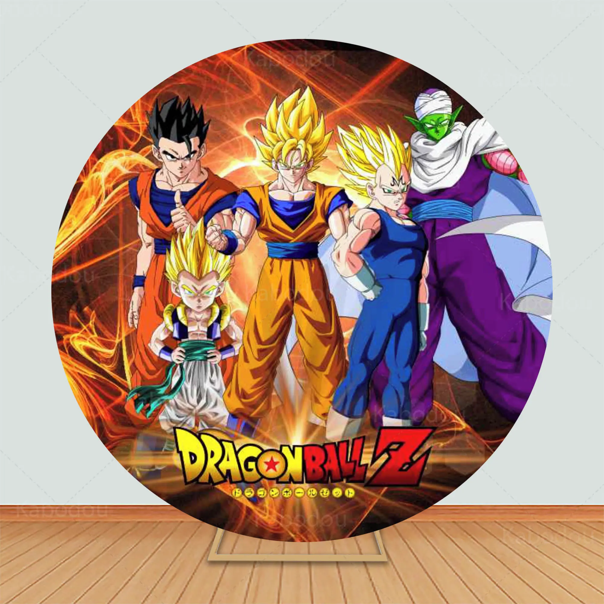 Dragon Ball Round Backdrop Boys Birthday Party Decoration Baby Shower Circle Photography Background Poster Studio Prop