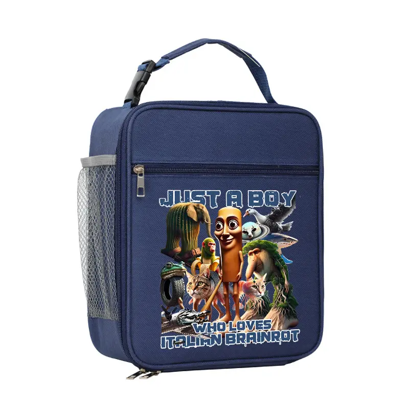 Tralalero Tralala Lunch Bag for Kids Tungtung Sahur Brainrot Student School Food Bento Handbags Picnic Thermal Insulation Pouch