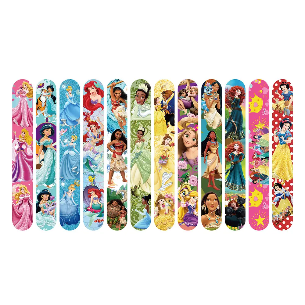 12Pcs/Set Frozen Princess Series Bracelet PVC Snap Circle Cartoon Moana Pat Circle Bracelet Children Fun Gifts Children Toys