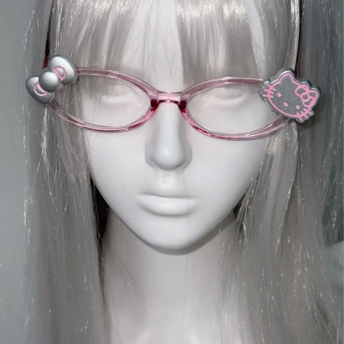 Hello Kitty Glasses Originality Cartoon Subculture Y2k Eyeglass Frame Fashion Trend Personality Take Pictures Decorative Glasses