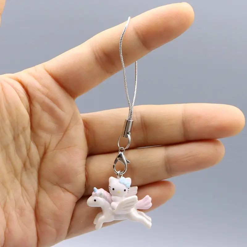 Cute Hello Kitty Keychain Kawaii Cartoon Anime Women Bag Accessories Desktop Toy Ornament Student Girls Gift Wholesale
