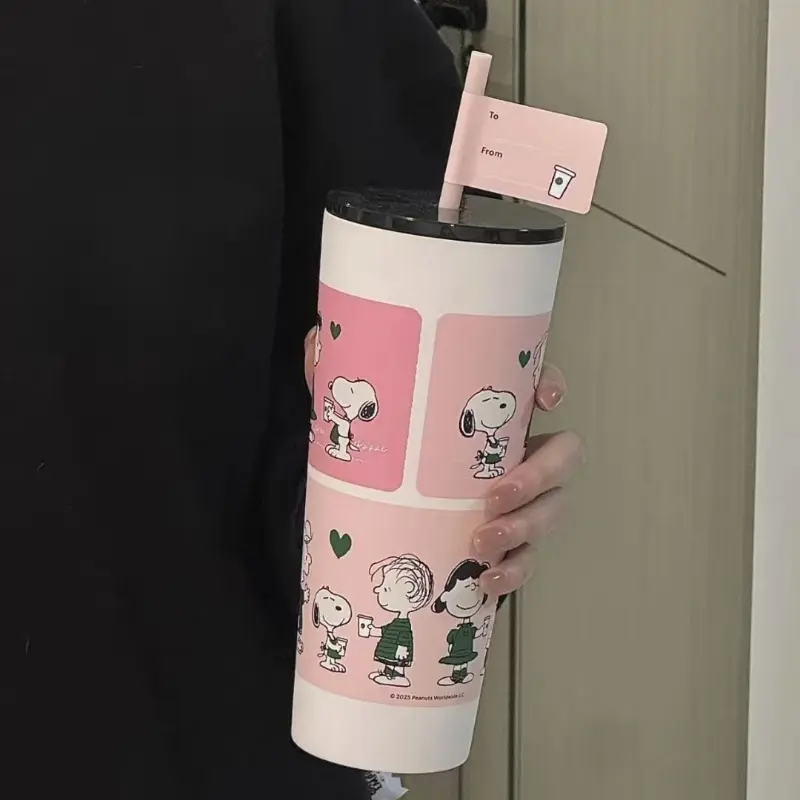 2025 New Co Branded Star Series Stainless Steel Straw Insulated Cup Large Capacity Coffee Cup Cute Girl Birthday Gift