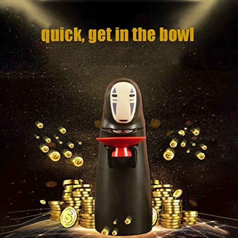 Japanese Anime Movie No Face Man Model Figure Doll Piggy Bank Faceless Man Piggy Bank Can Automatic Eat Coin Boys Birthday Gifts