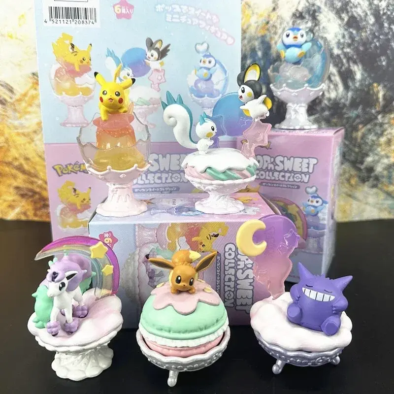 Pokemon Blind Box Figure Set Ponyta Gengar Pachirisu Emolga Cute Random Toy Children Gift Collection