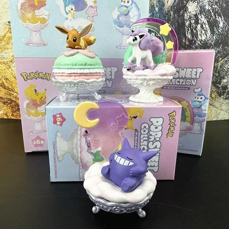 Pokemon Blind Box Figure Set Ponyta Gengar Pachirisu Emolga Cute Random Toy Children Gift Collection