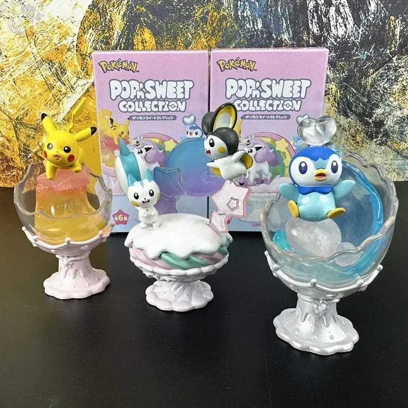 Pokemon Blind Box Figure Set Ponyta Gengar Pachirisu Emolga Cute Random Toy Children Gift Collection