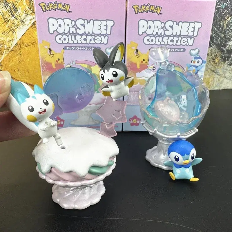 Pokemon Blind Box Figure Set Ponyta Gengar Pachirisu Emolga Cute Random Toy Children Gift Collection