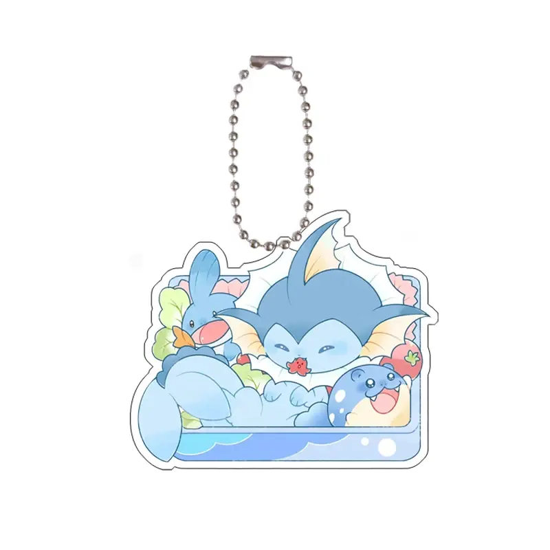 Pokemon Flareon Vaporeon Sylveon Espeon Eevee Leafeon SelfControl Acrylic Key Buckle Pendant Anime Keychain Acrylic Pendant Gift