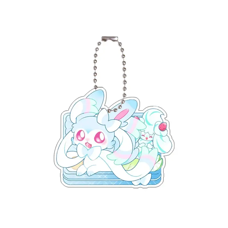 Pokemon Flareon Vaporeon Sylveon Espeon Eevee Leafeon SelfControl Acrylic Key Buckle Pendant Anime Keychain Acrylic Pendant Gift