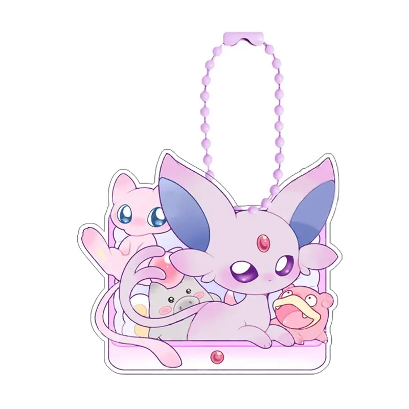 Pokemon Flareon Vaporeon Sylveon Espeon Eevee Leafeon SelfControl Acrylic Key Buckle Pendant Anime Keychain Acrylic Pendant Gift